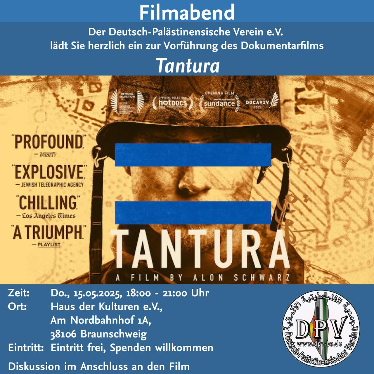 Mehr über den Artikel erfahren Filmabend Tantura am 15.05.2025
