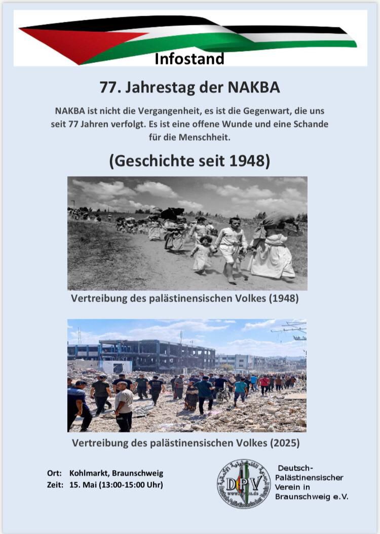 Mehr über den Artikel erfahren Nakba-Infostand 15.05.2025